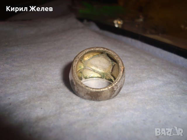 СТАР ПОСРЕБРЕН ЕМАЙЛИРАН АРТ ПРЪСТЕН с КРИСТАЛИ 14947, снимка 4 - Пръстени - 37496878