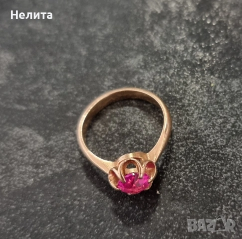 руски златен пръстен, снимка 3 - Колиета, медальони, синджири - 53389171