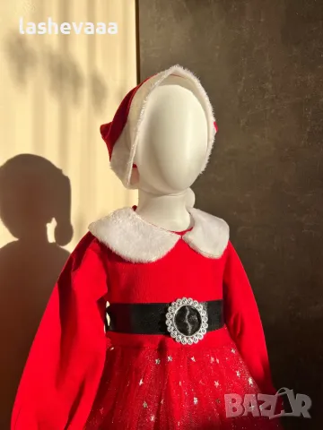Детска коледна рокля с шапка , снимка 4 - Детски рокли и поли - 48170124