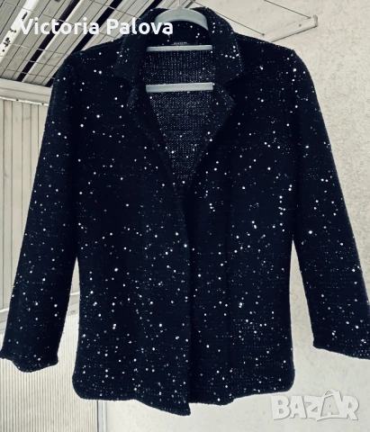 Модна къща MaxMara Weekend черна жилетка с пайети, снимка 14 - Жилетки - 53375837