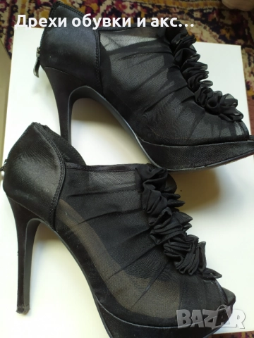 Черни сандали на висок ток 37 номер обувани веднъж 20лв, снимка 6 - Сандали - 51827139