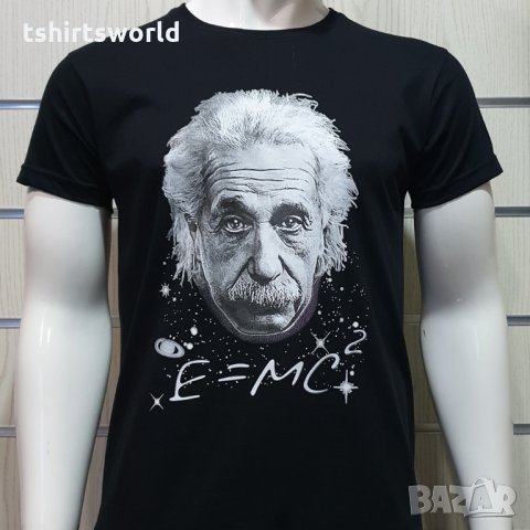 Нова мъжка тениска с трансферен печат Алберт Айнщайн, снимка 3 - Тениски - 28317020