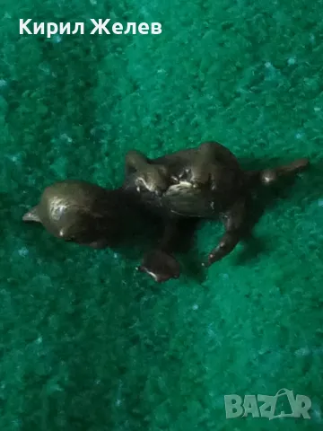 БРОНЗОВО КОТЕ МАЙСТОРСКА СТАРА РЪЧНА ИЗРАБОТКА СТАТУЕТКА МИНИАТЮРА ФИГУРКА УНИКАТ 12601, снимка 10 - Колекции - 35641853