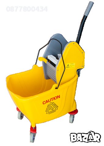 Количка за почистване,камериерска количка полипропилен с колела,кофа с механизъм за изцеждане, снимка 5 - Мопове, кофи, четки и метли - 43950175