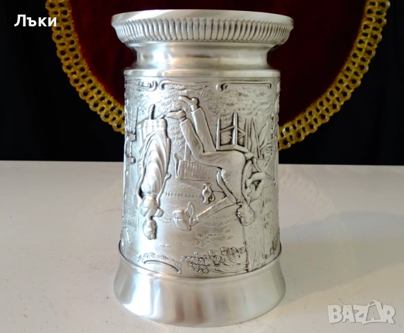 Чаша от калай 200 мл.,серия Lindenwirtin,любовна песен. , снимка 7 - Антикварни и старинни предмети - 51590859