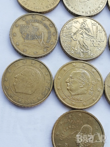 лот 13 монети 50 евро-цента различни държави, снимка 7 - Нумизматика и бонистика - 46648637