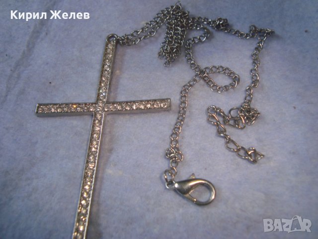 ПОСРЕБРЕН КРЪСТОВИДЕН МОДЕН АРТ МЕДАЛЬОН с КРИСТАЛИ и ВЕРИЖКА 31535, снимка 11 - Колиета, медальони, синджири - 36901755