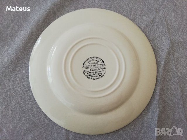 Винтидж английска чиния от Железен камък, снимка 2 - Чинии - 36979347