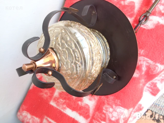 Продавам полилей / абажур ,  ковано желязо , снимка 3 - Полилеи - 50564608