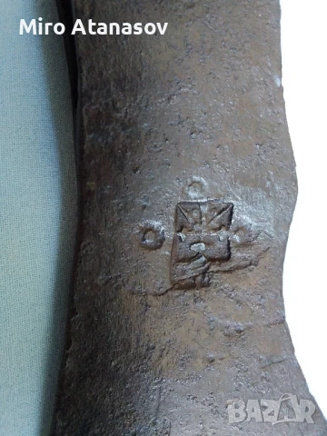 Стара немска ръчно кована брадва, снимка 2 - Антикварни и старинни предмети - 50633863