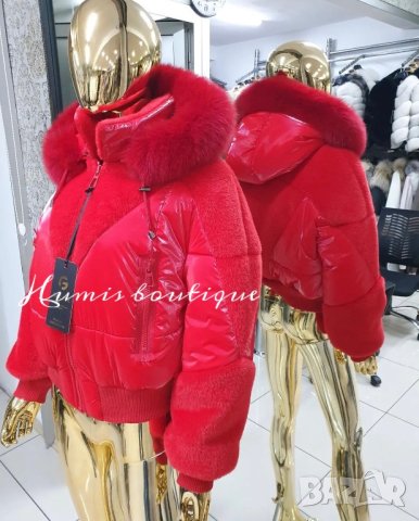 Налични парки от алкантара и естествен косъм лисица !