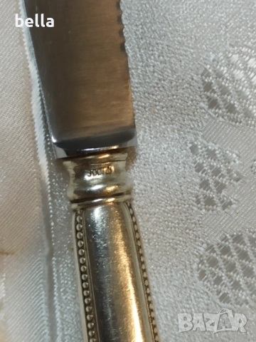 Стар сребърен нож с дължина 20,5 см маркировка за сребро ,общи тегло 58 грама , снимка 6 - Антикварни и старинни предмети - 52676279