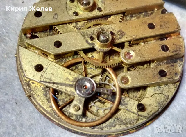 МЕХАНИЗЪМ от РЯДЪК СТАР КОЛЕКЦИОНЕРСКИ ШВЕЙЦАРСКИ ДЖОБЕН ЧАСОВНИК с РИМСКИ ЦИФЕРБЛАТ 49632, снимка 3 - Антикварни и старинни предмети - 48579075