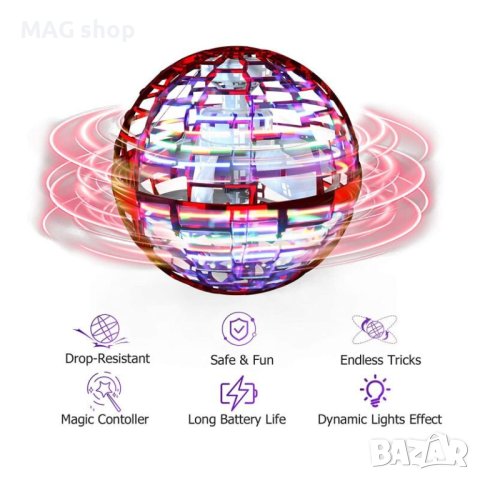 ПРОМО! Летяща Топка FLYNOVA PRO Бумеранг с радиоконтрол LED светлини дрон, снимка 3 - Други - 43121924