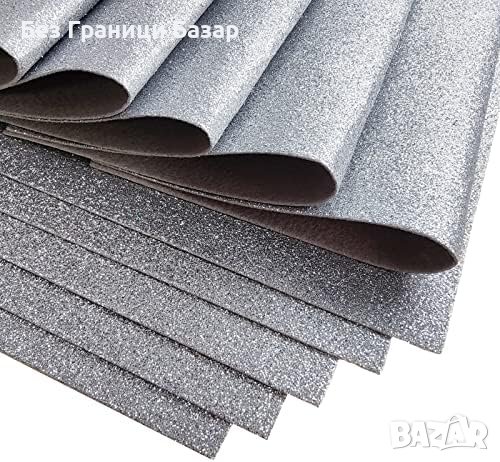 Нов Комплект 5 листа Луксозен Сребрист Филц 30x42см за изкуство и занаяти, снимка 8 - Други - 43500110