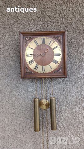 Стар немски стенен часовник с тежести - Junghans - Антика - 1970г.