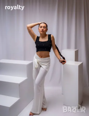 Бял дамски панталон 