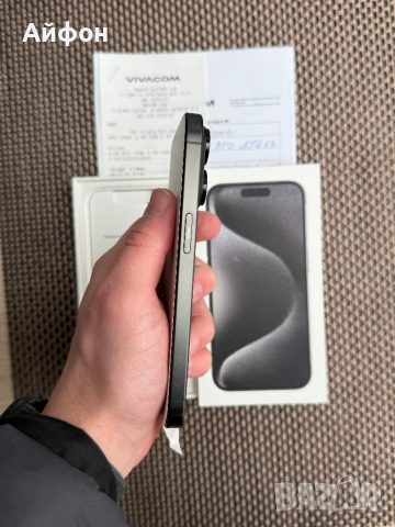 КАТО НОВ!/*ЛИЗИНГ*/ iPhone 15 Pro Black Titanium 256Gb 24М Гаранция, снимка 7 - Apple iPhone - 52627089