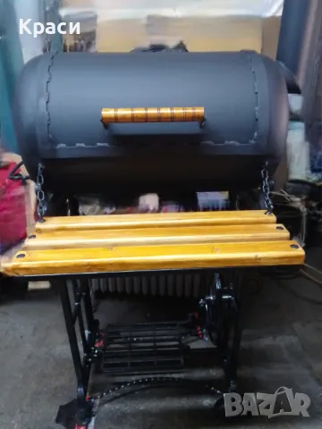 Барбекю с крачета от шевна машина