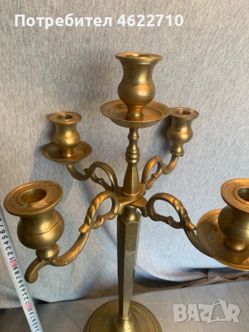 голям месингов свещник , снимка 5 - Антикварни и старинни предмети - 53405591