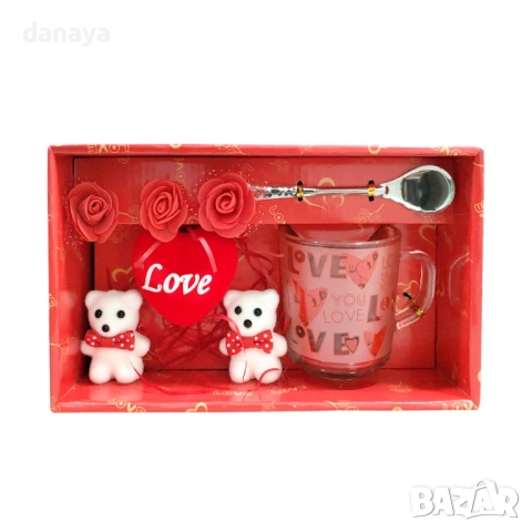 6378 Подаръчен комплект Love за Свети Валентин в романтична кутия, 23×14×9 см, снимка 2 - Декорация за дома - 53326625