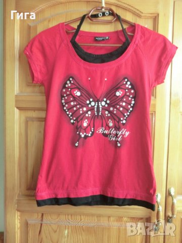 Червена тениска пеперуда, снимка 6 - Детски тениски и потници - 36871265