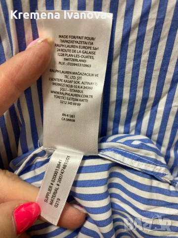 RALPH LAUREN Wilda striped shirt dress, размер 4 (S/M), снимка 6 - Рокли - 51114374