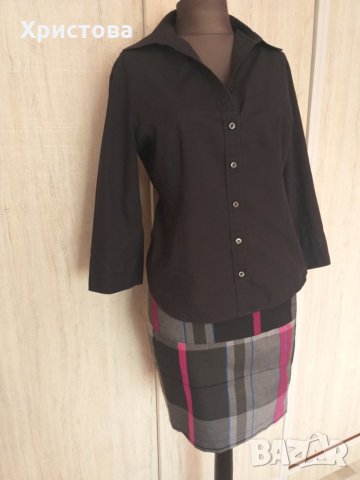 Спортно-елегантна черна памучна риза - 6,00лв., снимка 6 - Ризи - 26536719