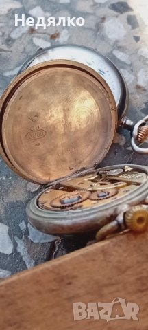 Сребърен,джобен часовник,цветен емайл,швейцарски, снимка 13 - Антикварни и старинни предмети - 43910412