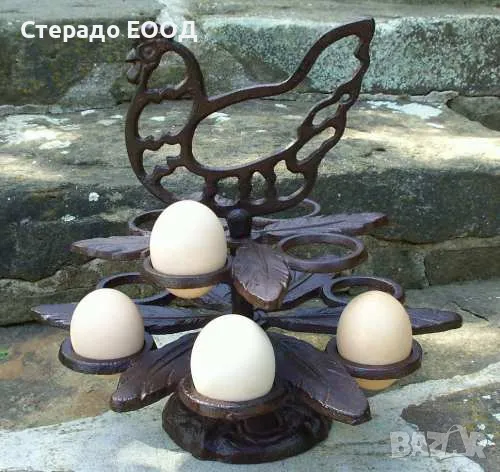 ЧУГУНЕНА ПОСТАВКА ЗА ЯЙЦА, снимка 4 - Аксесоари за кухня - 49890283