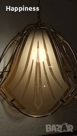Абажур (Полилей) с 5 стъкла и Нова LED крушка (E27 / 10W / 4000K ), снимка 6 - Лампи за таван - 52633655