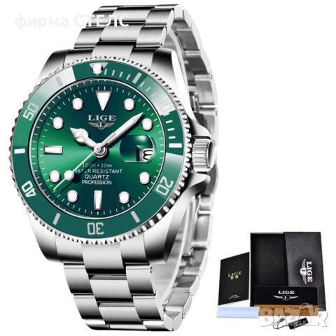 Мъжки часовник Lige Sport Watch, Водоустойчив, Неръждаема стомана, снимка 10 - Мъжки - 40246690