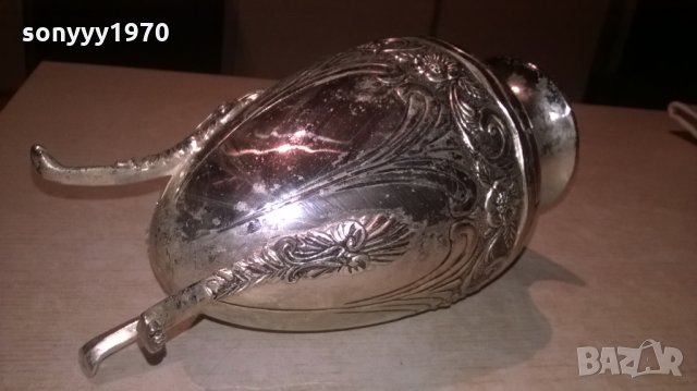 ваза/кана-внос франция-24х13см-метална с релеф, снимка 11 - Колекции - 26762336