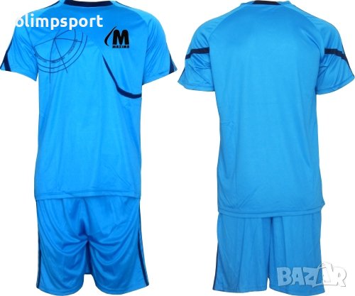 Екип за футбол/ волейбол/ хандбал, фланелка с шорти светло синьо и тъмно синьо. , снимка 1 - Спортни дрехи, екипи - 37570140