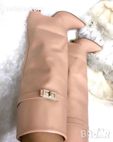 Ботуши на ток - светлорозова кожа - KD101