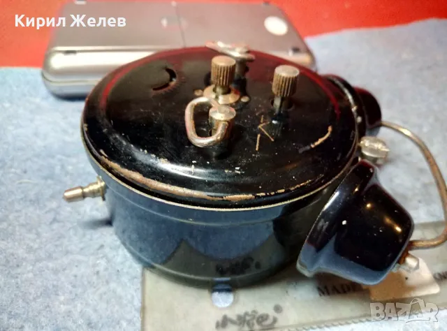 PRIM MADE in CZECHOSLOVAKIA Стар КОЛЕКЦИОНЕРСКИ ЧЕШКИ МЕХАНИЧЕН БУДИЛНИК МЕРА-ПОЛТИК 48333, снимка 11 - Антикварни и старинни предмети - 47656782