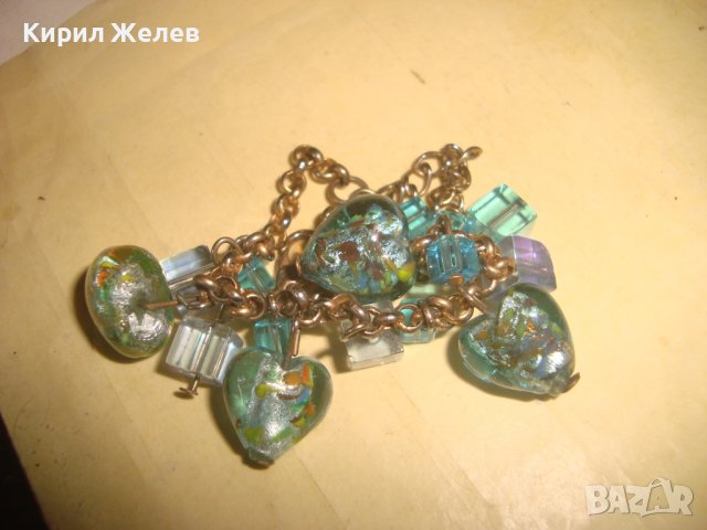 КРАСИВА АРТ ДЕКО СТИЛ ГРИВНА с ВИСУЛКИ от ЦВЕТНО ВЕНЕЦИАНСКО СТЪКЛО МУРАНО 29421, снимка 4 - Гривни - 37789222