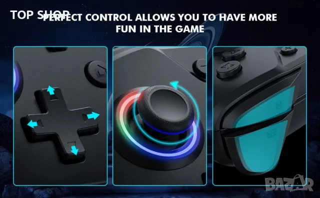 NYXI Chaos Switch Pro безжичен контролер/RGB LED подсветка-Nintendo Switch/Lite/OLED,програмируем, снимка 15 - Аксесоари - 49308720