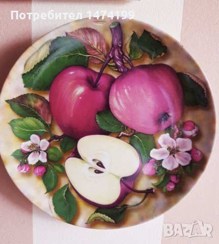 Декоративна чиния с ябълки, снимка 1 - Други - 39351155