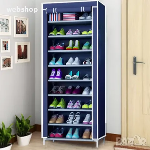 Текстилен шкаф за обувки с 5/7/9 реда, снимка 3 - Шкафове - 48601281