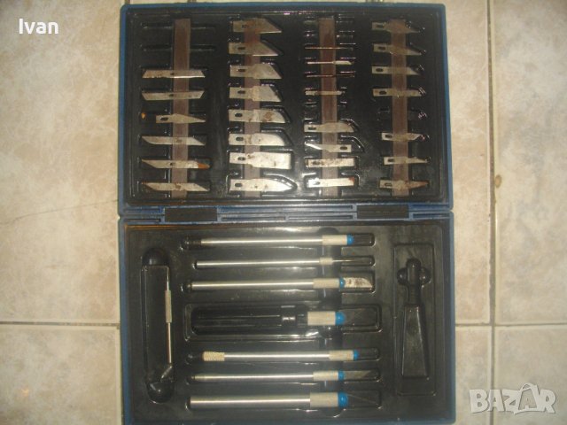 Старо Качество 44 бр. Фини Резци За Обработка на Дърво и Дърворезба-Непълен Комплект-Голям-HBM, снимка 5 - Други инструменти - 43501037