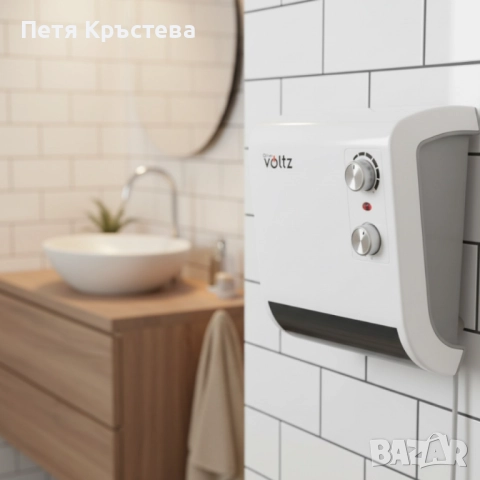 Отоплителна печка за баня Voltz OV51970J – 2000W, вентилатор, водоустойчива, снимка 5 - Отоплителни печки - 52267784