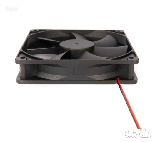 Вентилатор за компютър, Elektroweb, 12V, 1200 об/мин, Пластмаса, 120x120x25 см, Черен, снимка 3 - Друга електроника - 53446381