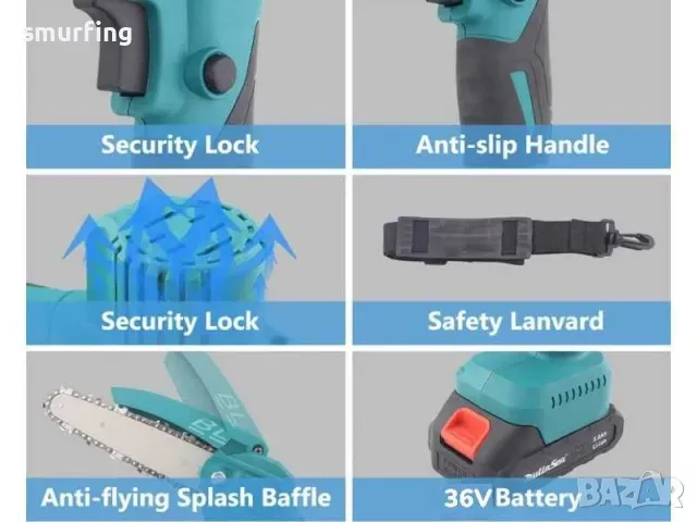 3в1 Комплект Акумулаторна Ножица и Резачка с телескопична дръжка 36V, снимка 4 - Други инструменти - 47334662