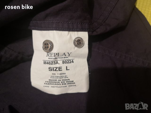 ''Replay''оригинална мъжка риза Л размер, снимка 4 - Ризи - 32842040