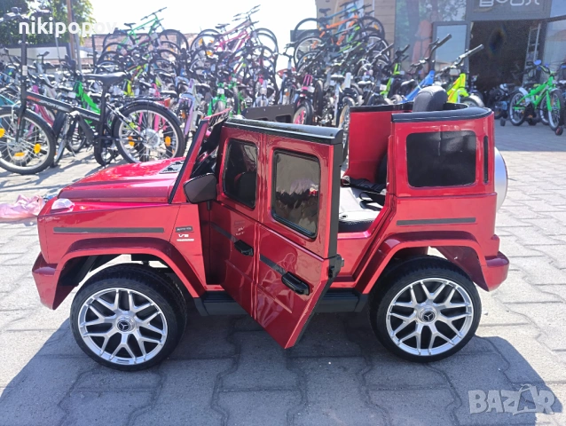 MERCEDES Акумулаторен джип AMG G63 мет. червен, снимка 7 - Детски велосипеди, триколки и коли - 53569435