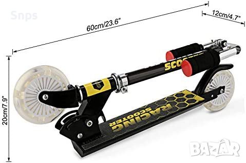 Детска тротинетка сгъваема с големи колела за момичета и момчета над 3 години, регулируема дръжка, снимка 7 - Скутери и тротинетки - 38764124