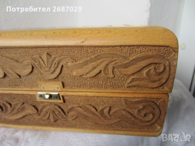 Голяма Луксозна дървена кутия за игра на шах с дърворезба, снимка 5 - Други ценни предмети - 28951035
