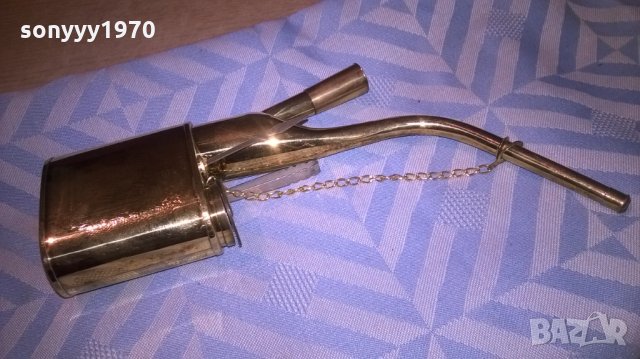 лула-мед/месинг-антика-цвят злато-20х11х3см, снимка 10 - Лули - 26610325