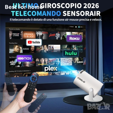 Мини проектор, преносим, ​​4K 1080P, с 5G WiFi BT 5.4, 180° ротационен, снимка 7 - Плейъри, домашно кино, прожектори - 53357505